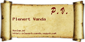 Plenert Vanda névjegykártya